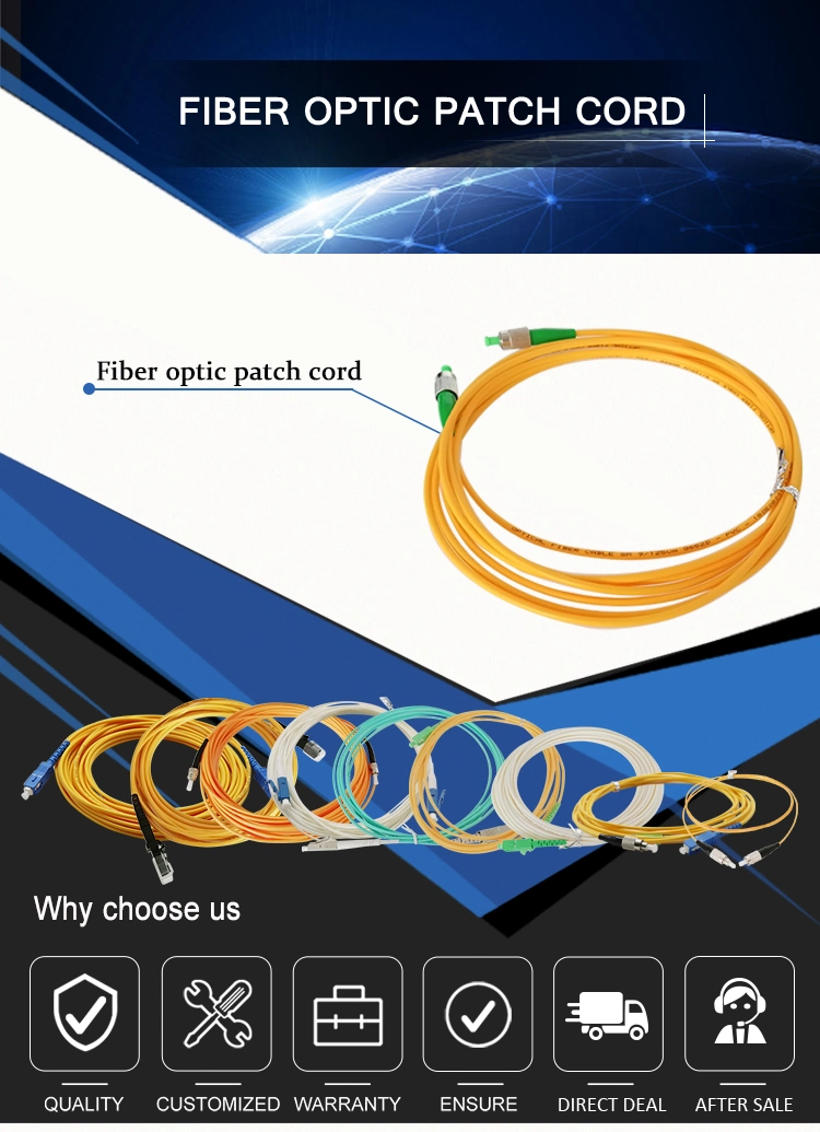 Factory Price FC/Sc/LC/St/MTP/MPO Om3 Om4 FTTH Fiber Optic Optical Patch Cord 3m 5m